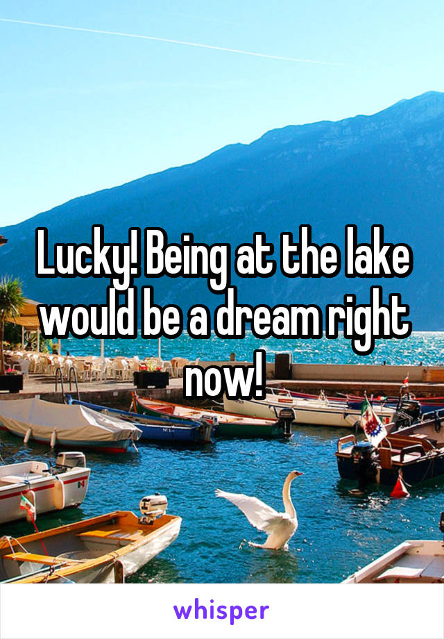 Lucky! Being at the lake would be a dream right now!