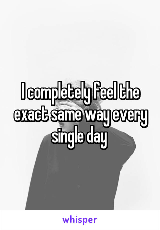 I completely feel the exact same way every single day 