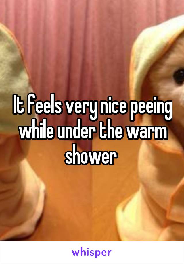 It feels very nice peeing while under the warm shower 