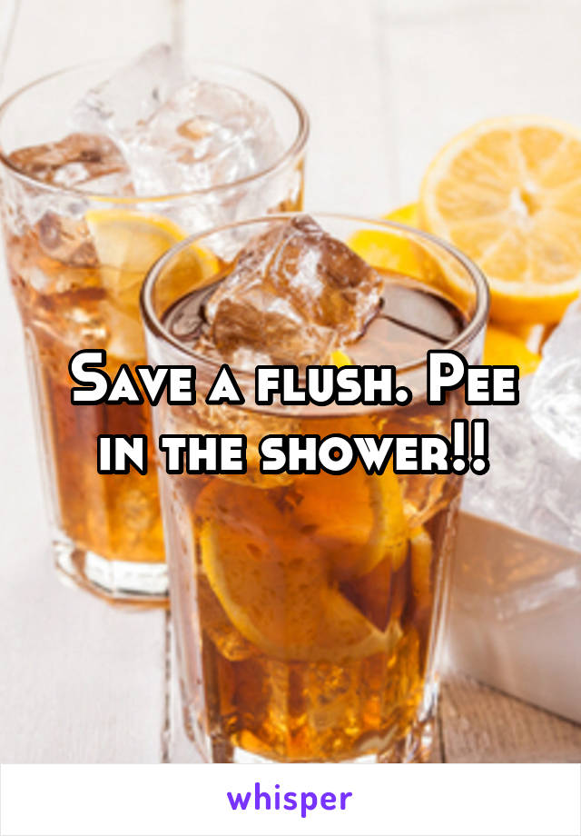 Save a flush. Pee in the shower!!