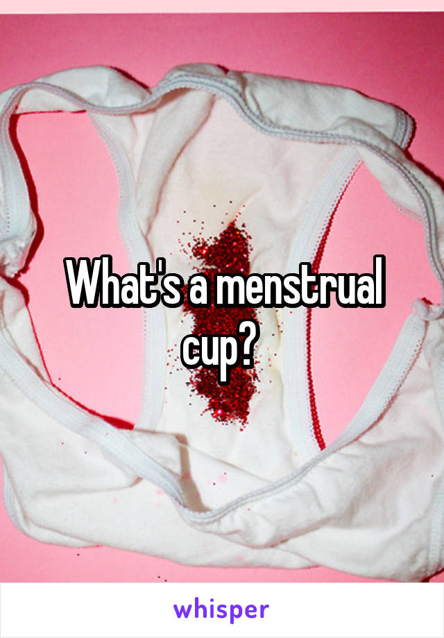 What's a menstrual cup? 