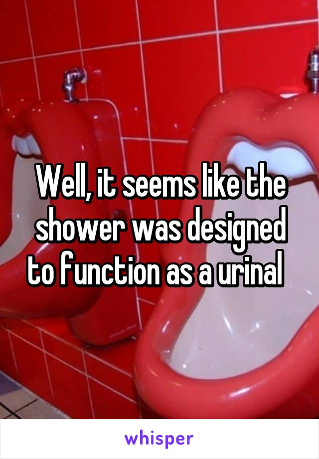 Well, it seems like the shower was designed to function as a urinal  