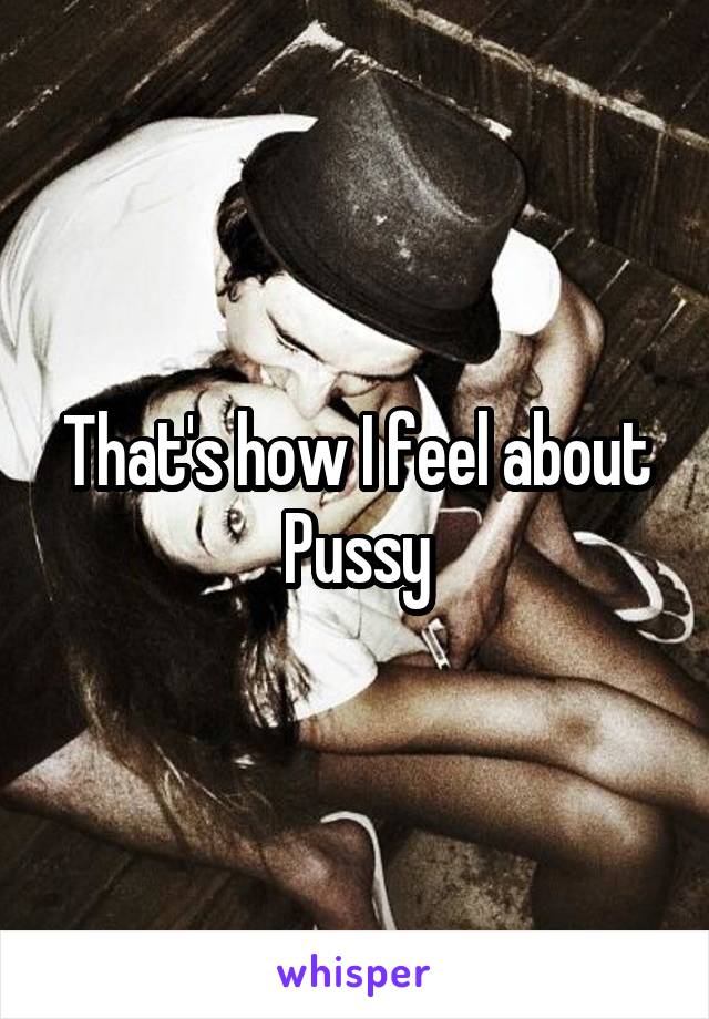That's how I feel about Pussy
