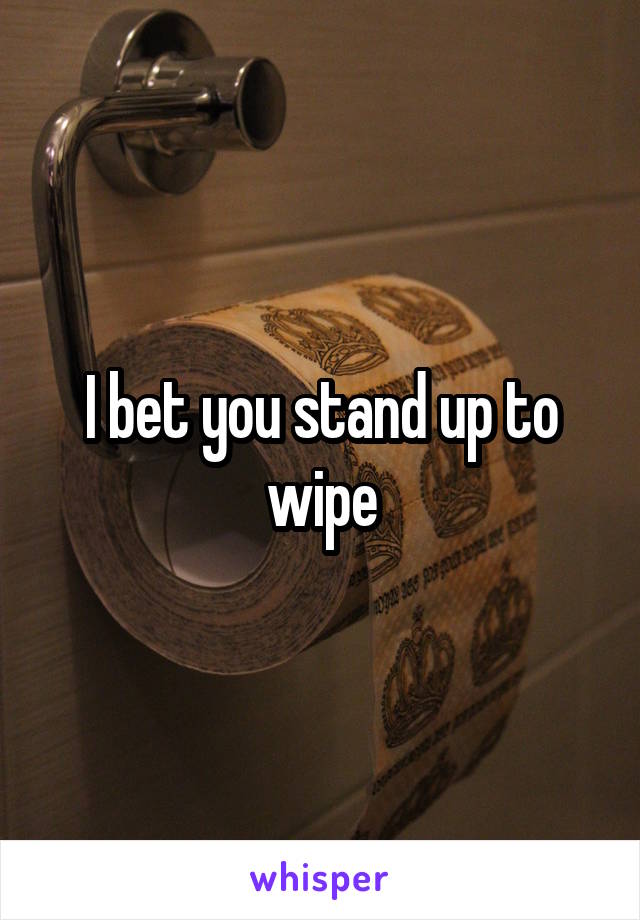 I bet you stand up to wipe