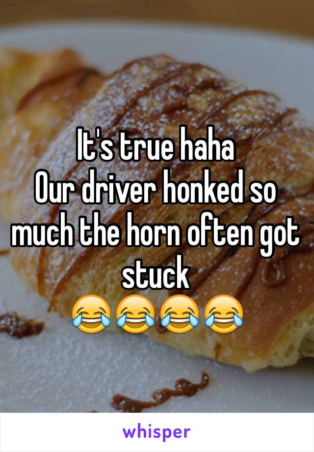 It's true haha
Our driver honked so much the horn often got stuck
😂😂😂😂