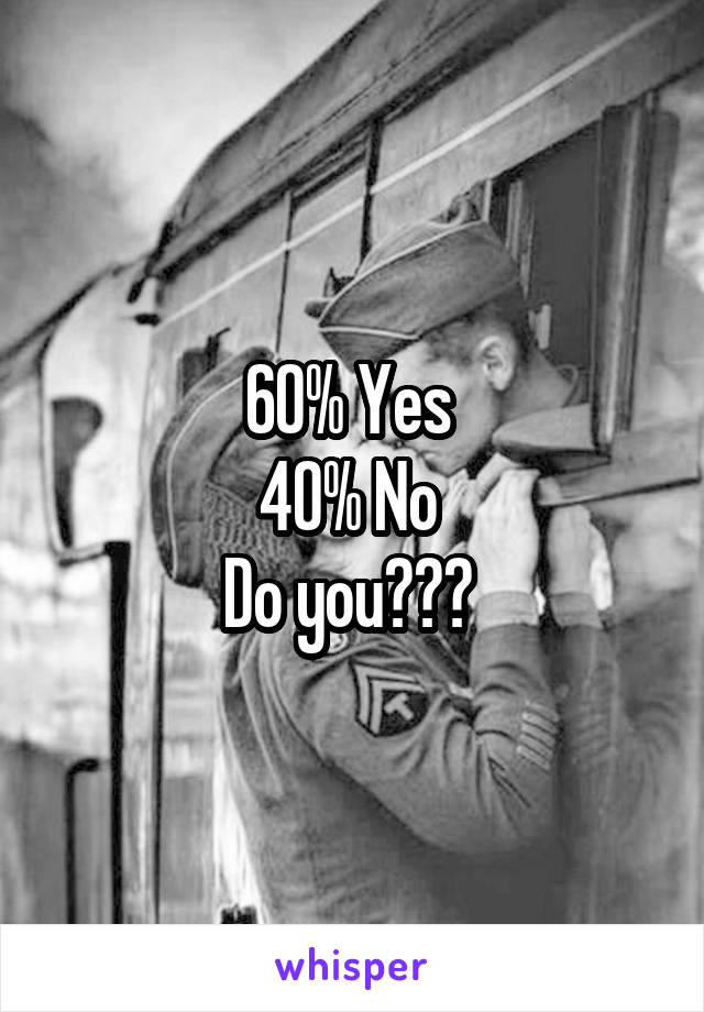 60% Yes 
40% No 
Do you??? 