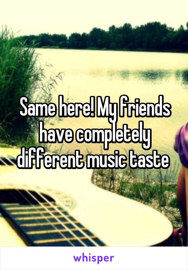 Same here! My friends have completely different music taste 