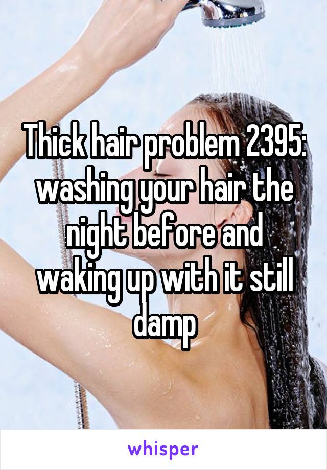 Thick hair problem 2395: washing your hair the night before and waking up with it still damp