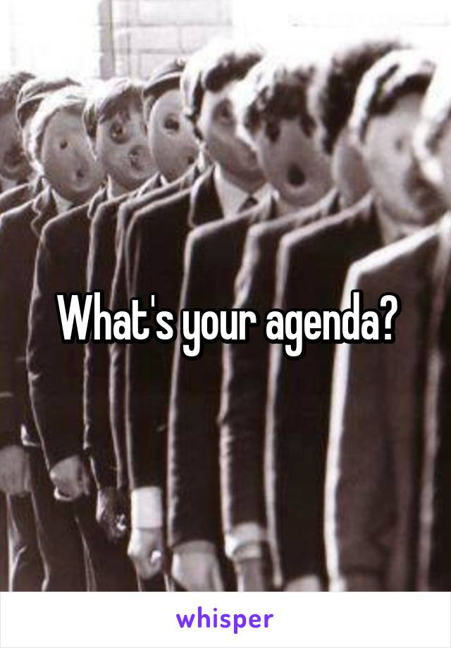 What's your agenda?