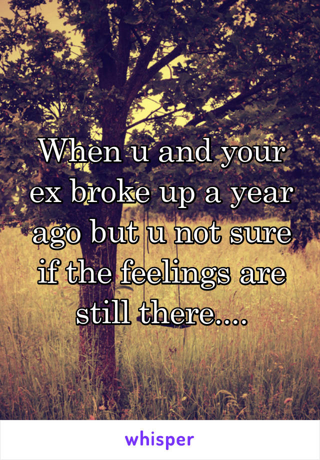 When u and your ex broke up a year ago but u not sure if the feelings are still there....