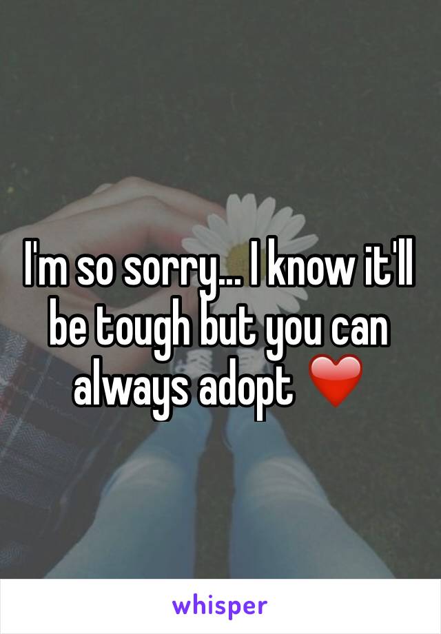 I'm so sorry... I know it'll be tough but you can always adopt ❤️