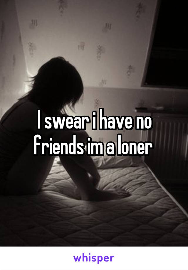 I swear i have no friends im a loner 