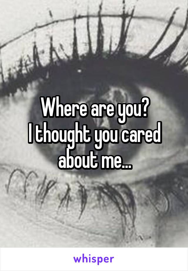 Where are you?
I thought you cared about me...