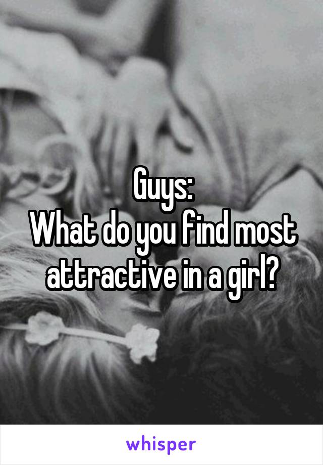 Guys:
What do you find most attractive in a girl?