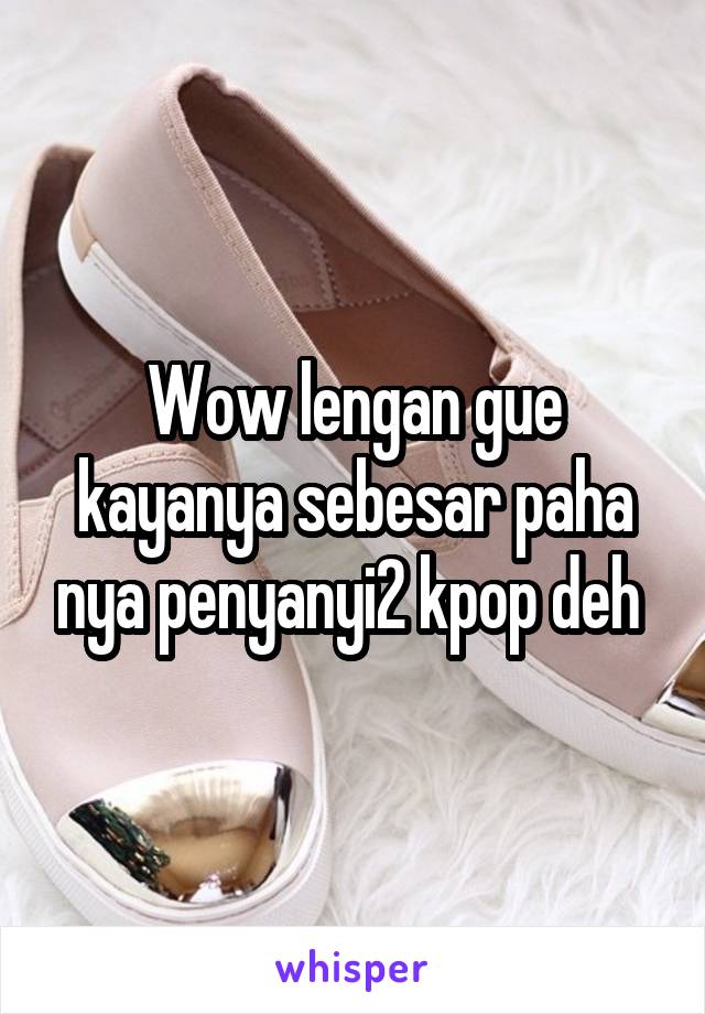 Wow lengan gue kayanya sebesar paha nya penyanyi2 kpop deh 