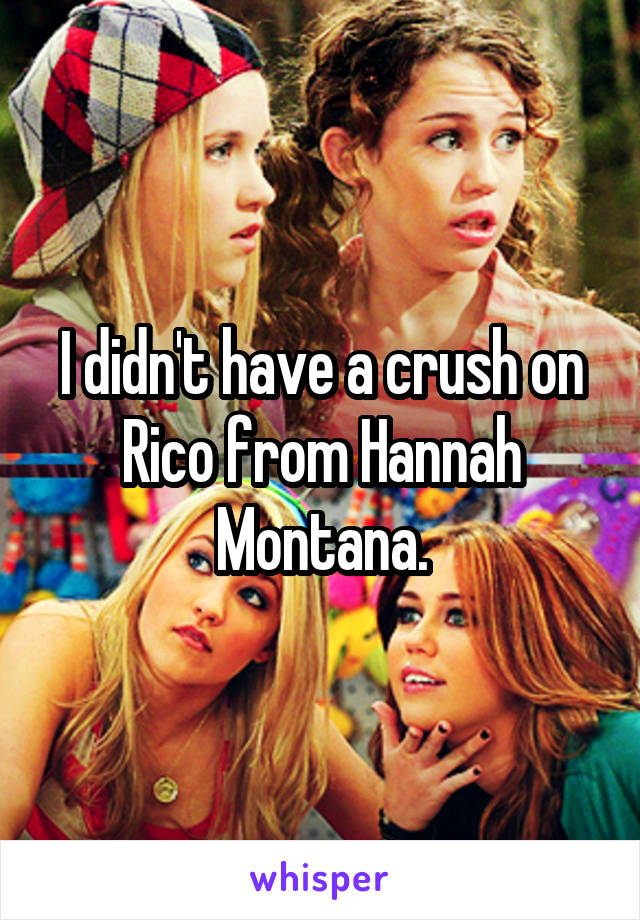 I didn't have a crush on Rico from Hannah Montana.