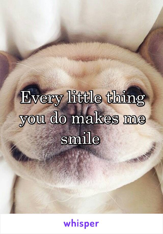 Every little thing you do makes me smile 