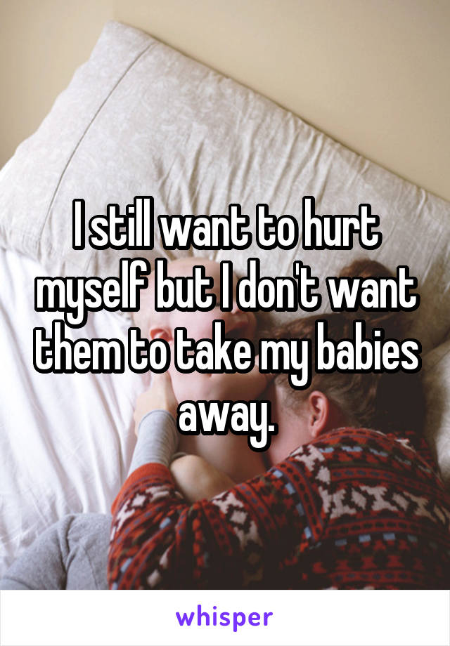 I still want to hurt myself but I don't want them to take my babies away.