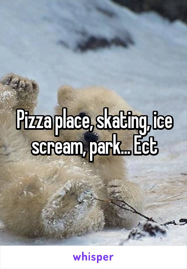 Pizza place, skating, ice scream, park... Ect