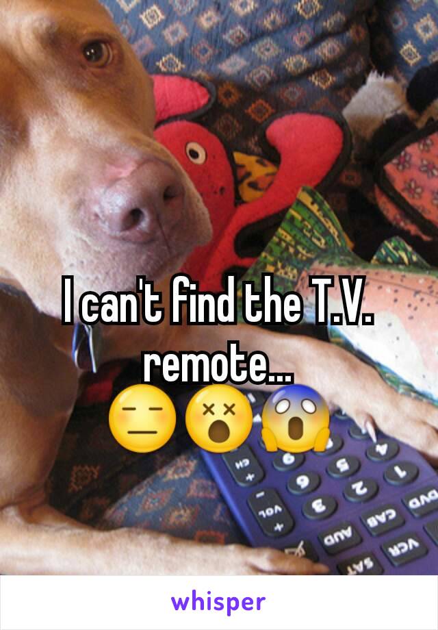 I can't find the T.V. remote... 😑😵😱