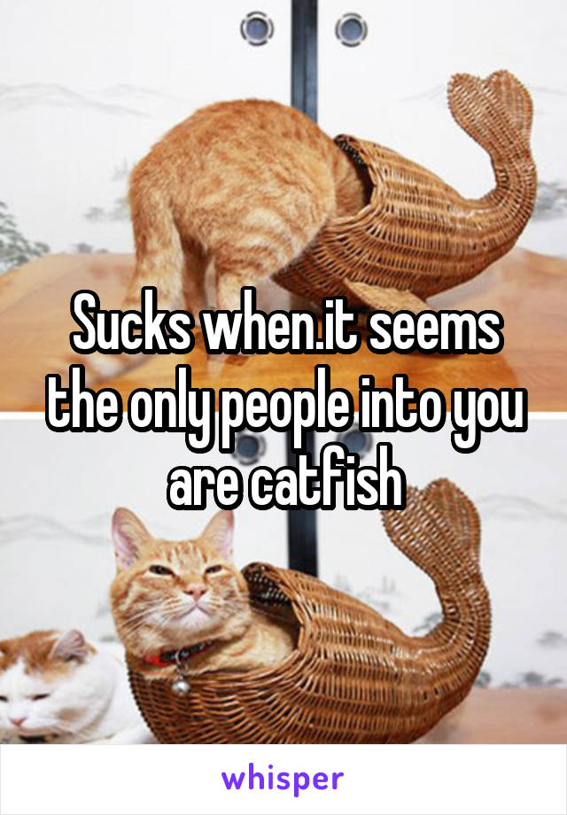 Sucks when.it seems the only people into you are catfish