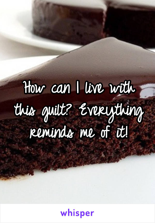 How can I live with this guilt? Everything reminds me of it!