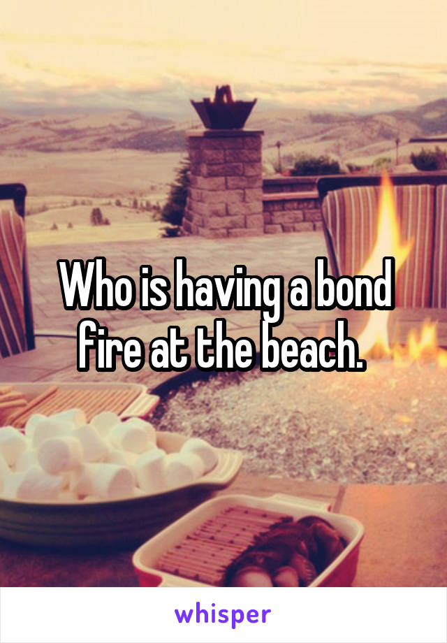 Who is having a bond fire at the beach. 