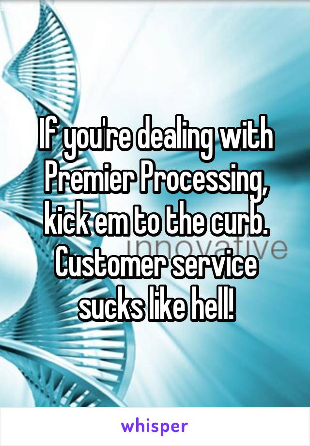 If you're dealing with Premier Processing, kick em to the curb. Customer service sucks like hell!