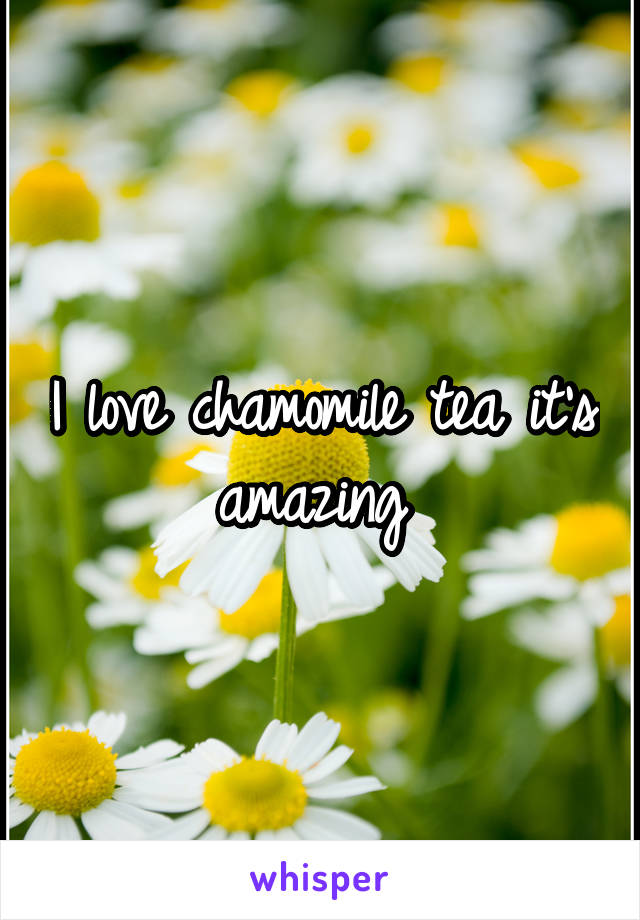 I love chamomile tea it's amazing 