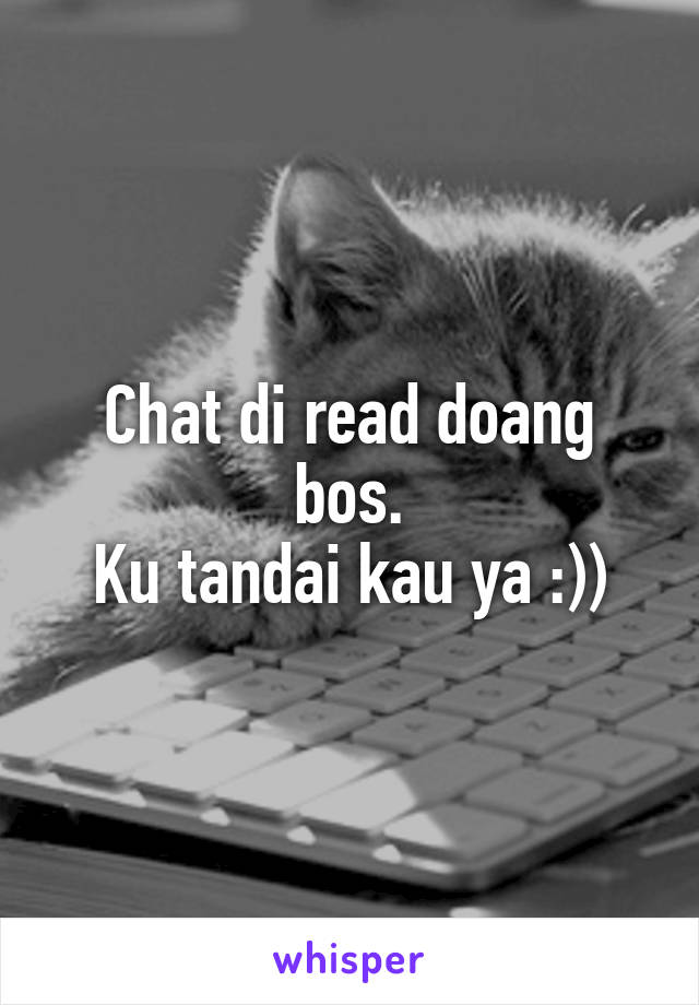 Chat di read doang bos.
Ku tandai kau ya :))