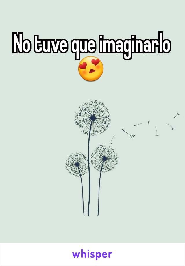 No tuve que imaginarlo 😍 