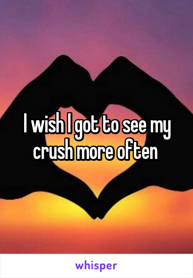 I wish I got to see my crush more often 