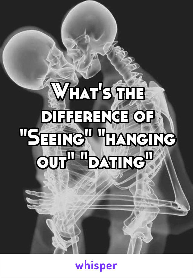 What's the difference of "Seeing" "hanging out" "dating" 
