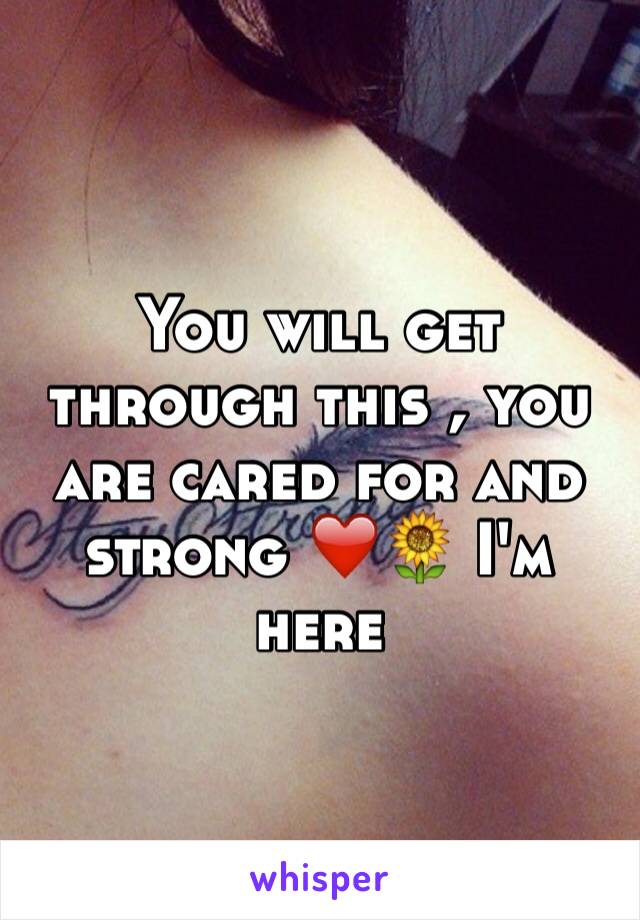 You will get through this , you are cared for and strong ❤️🌻 I'm here