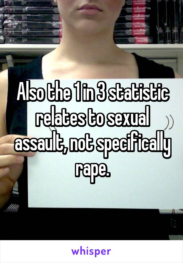 Also the 1 in 3 statistic relates to sexual assault, not specifically rape.