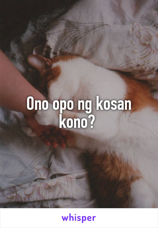 Ono opo ng kosan kono? 