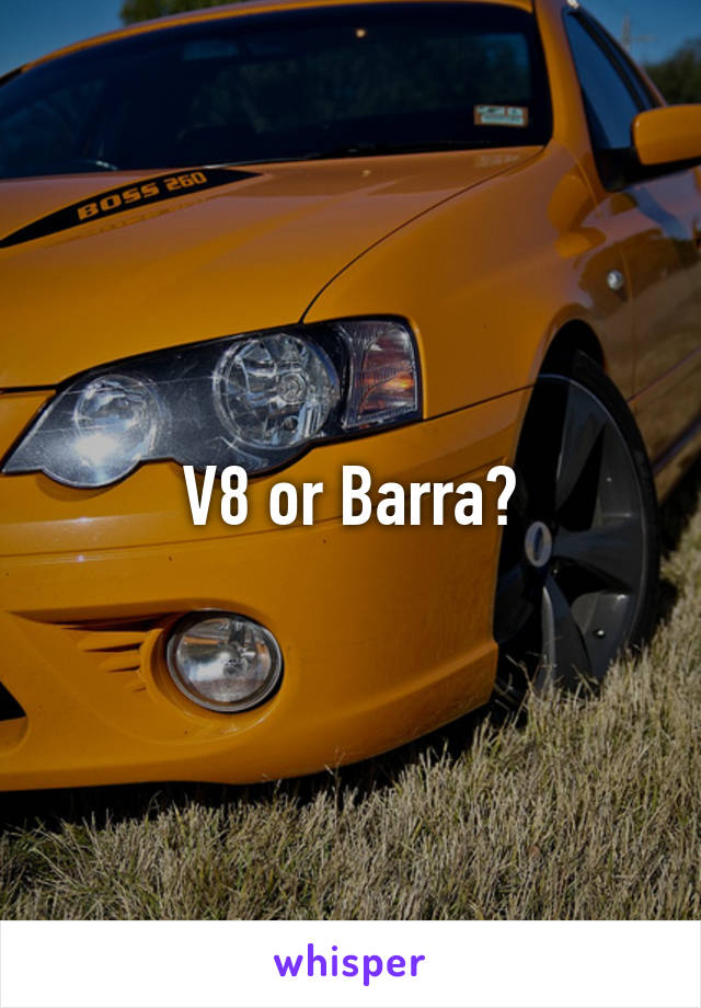 V8 or Barra?