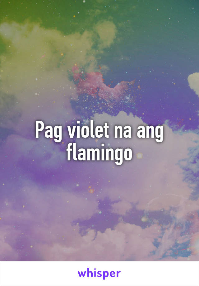 Pag violet na ang flamingo