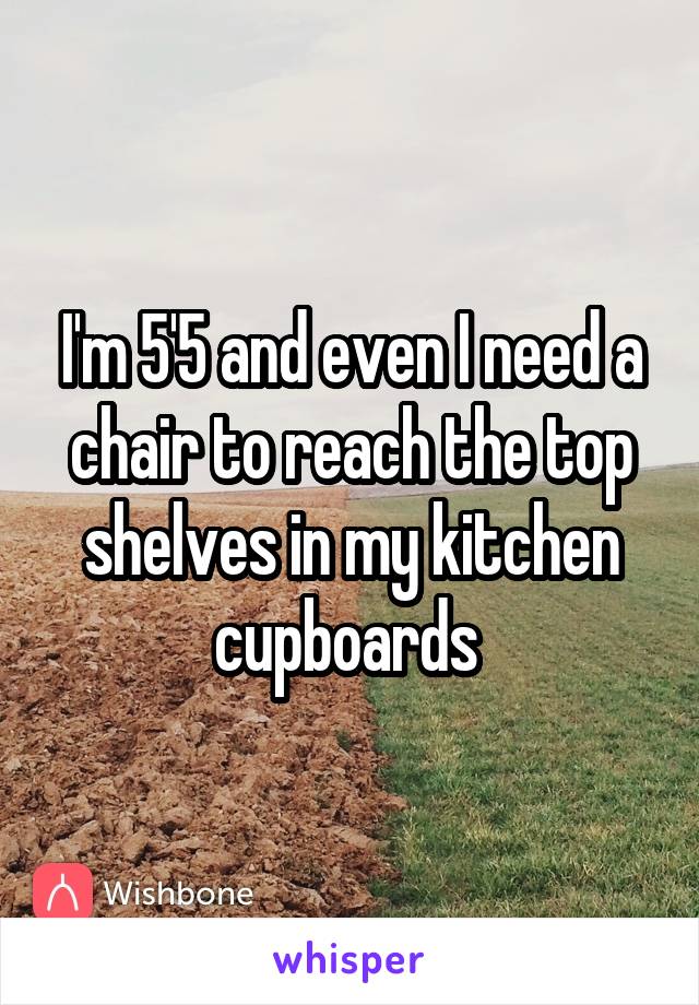 I'm 5'5 and even I need a chair to reach the top shelves in my kitchen cupboards 