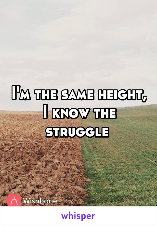I'm the same height, I know the struggle 