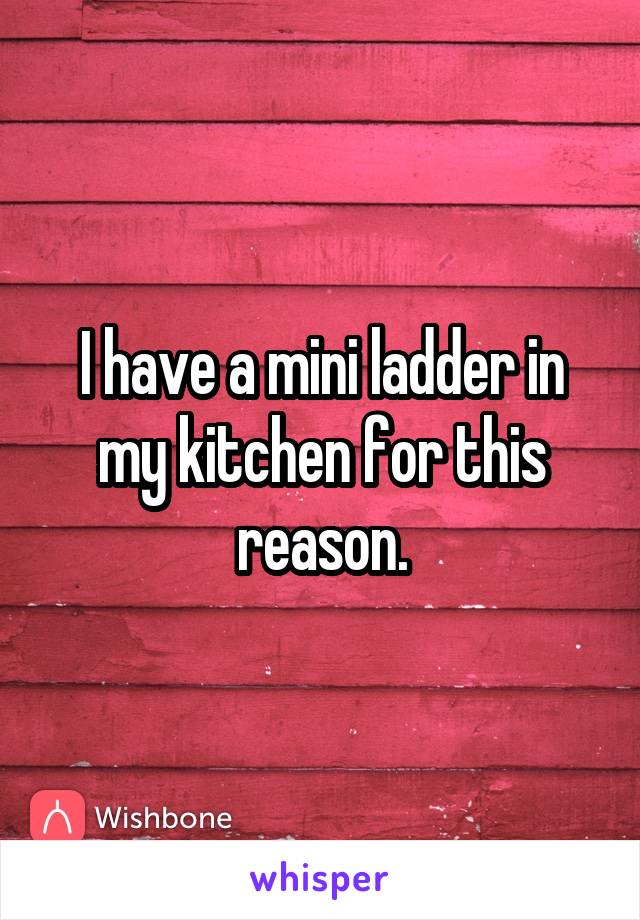 I have a mini ladder in my kitchen for this reason.