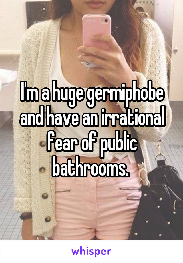 I'm a huge germiphobe and have an irrational fear of public bathrooms. 