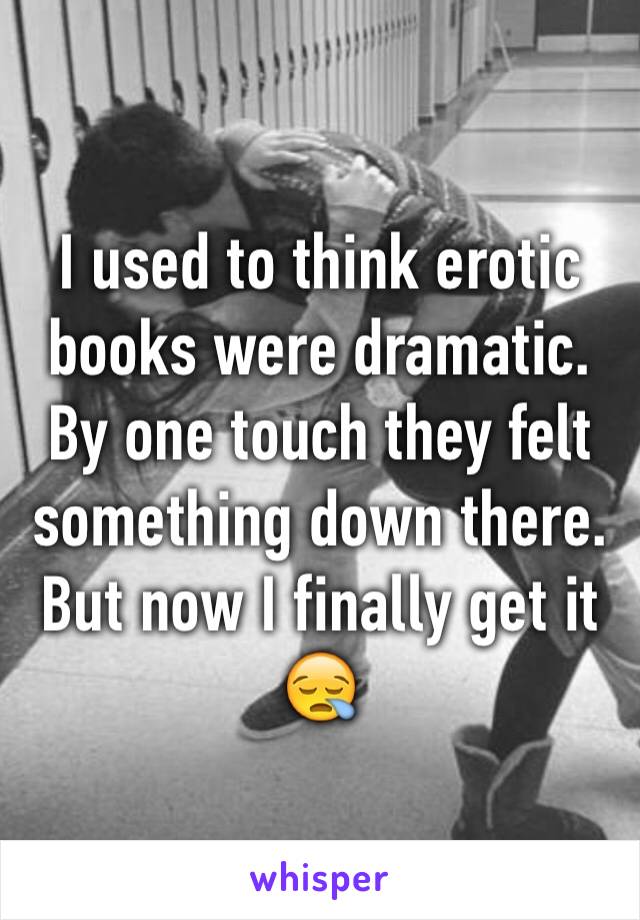 I used to think erotic books were dramatic. By one touch they felt something down there. But now I finally get it 😪