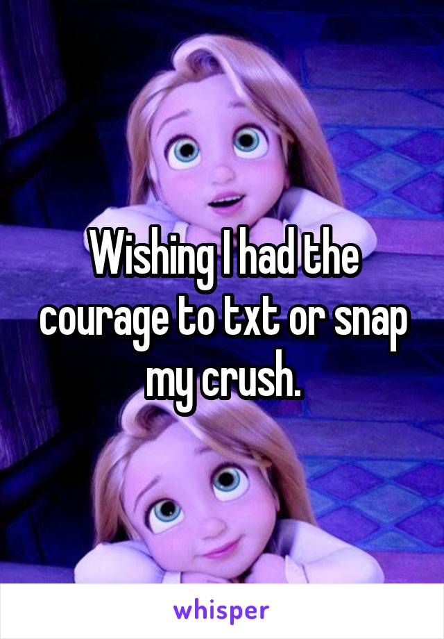 Wishing I had the courage to txt or snap my crush.