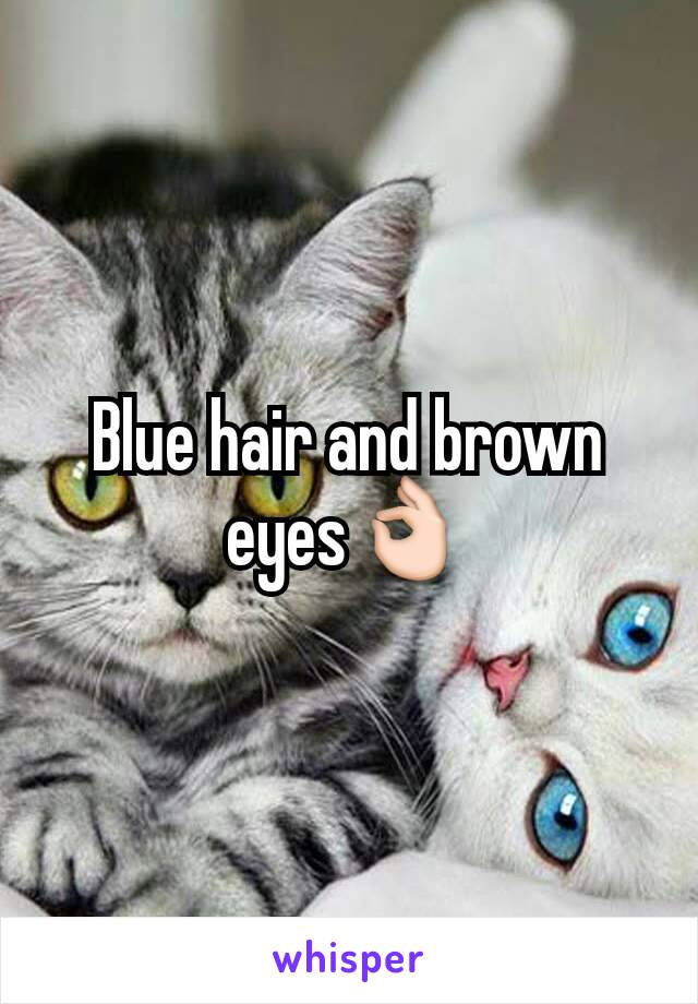 Blue hair and brown eyes👌