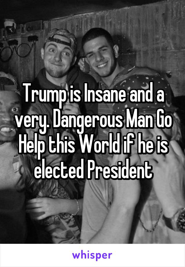 Trump is Insane and a very. Dangerous Man Go Help this World if he is elected President