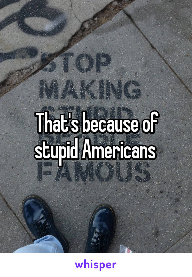 That's because of stupid Americans 