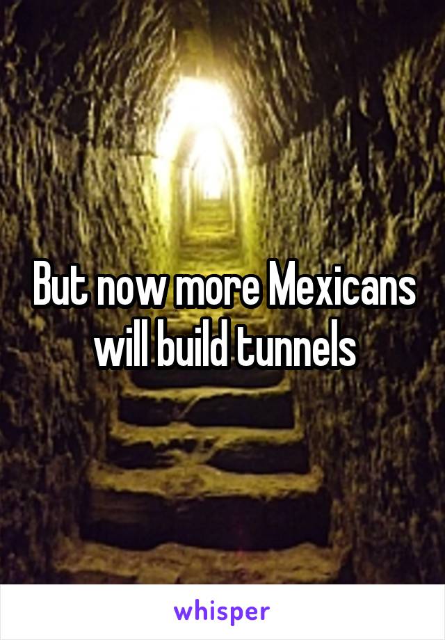 But now more Mexicans will build tunnels