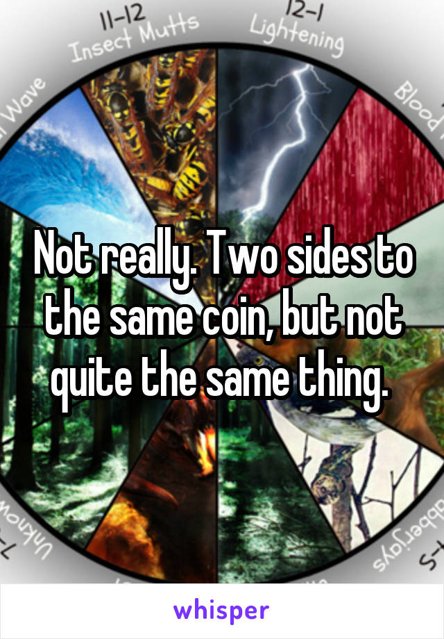 Not really. Two sides to the same coin, but not quite the same thing. 