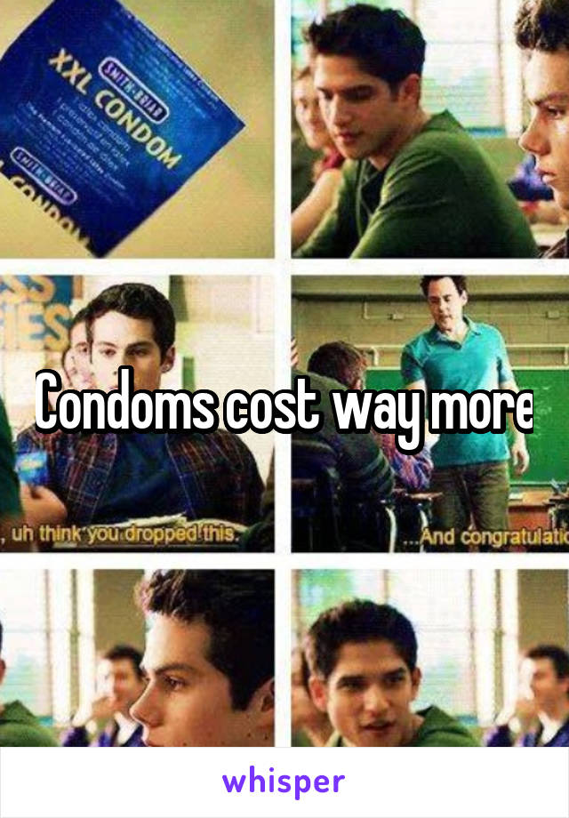 Condoms cost way more